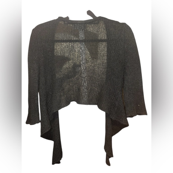 Wooden Ships 3/4 Sleeve Wrap Mohair Wool Cardigan in Black Size M/L - Picture 2 of 2